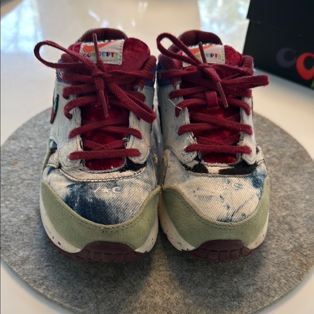 Colorful Kids Sneakers size two Nike X Concepts collab very comfy slip ons